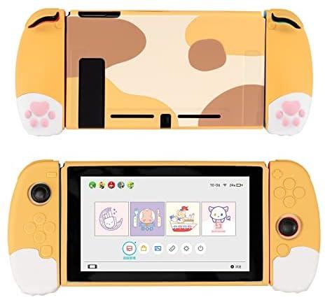 GeekShare Cute Soft Silicone Protective Case Compatible with Nintendo Switch Console and Joy Con- Shock-Absorption and Anti-Scratch Slim Cover Case with Ergonomic Design for Switch (Yellow)