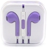 Purple Stereo Earpods Earbuds Headset with Mic / Remote for Apple iPad 3/2/1 iPhone 5/4S/4G/3GS iPod