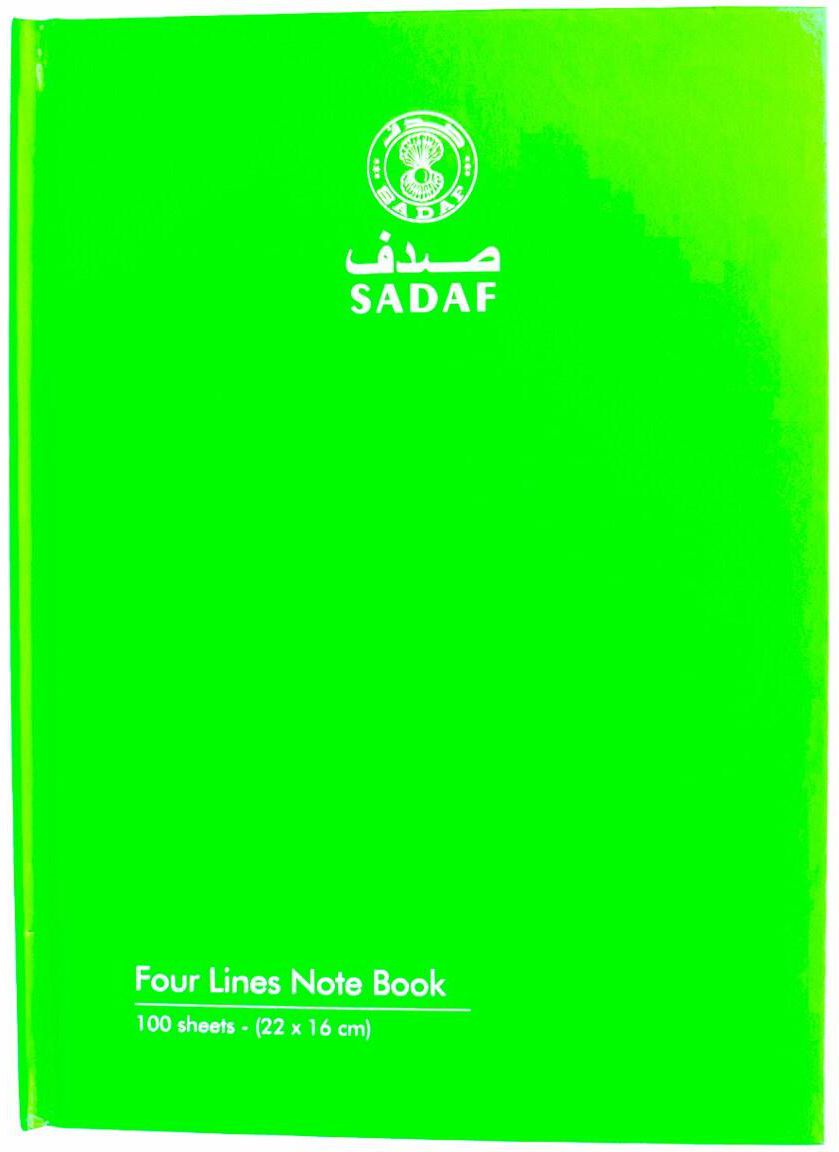FOUR LINE HARD COVER NOTEBOOK A5 SIZE 100 SHEET 22X16CM  GREEN