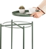 Tray Metal End Table, Small Round Side Table Accent Table Bedside Table Round Metal Nightstand, Outdoor Side Table Indoor Snack Table Accent Table Anti-Rust and Waterproof Dark Green