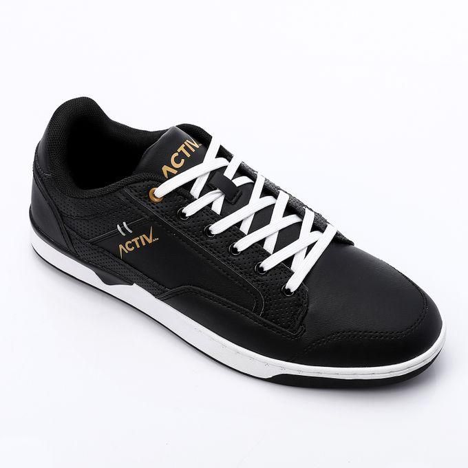 Activ Fashionable Black With Touch Of Gold Sneakers