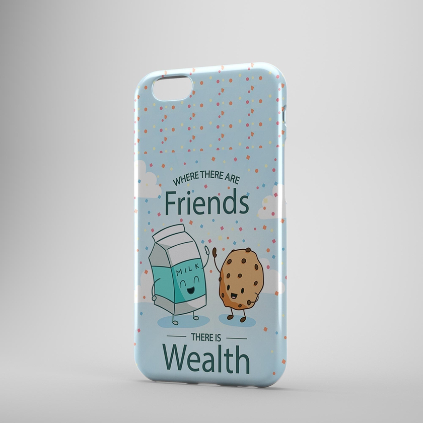 Friends Are Wealth Phone Case Blue Milk and Cookie Cover for iPhone 7 Plus