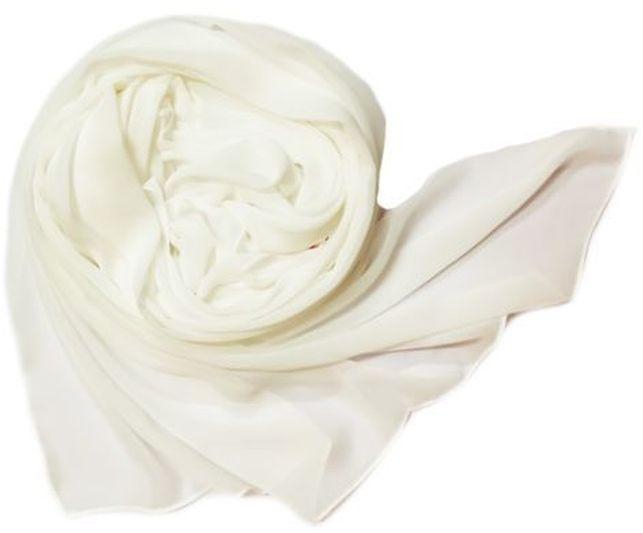 Scarf Chiffon Crepe Solid For Women (Off White) From Fatah