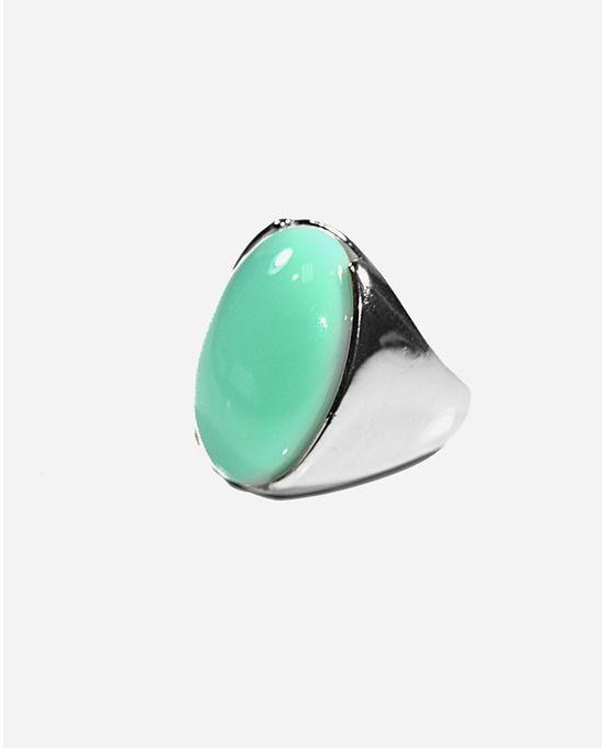 ZISKA Stoned Ring - Silver&Green