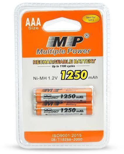 Multiple Power AAA 1.2v,1250MAH Rechargeable Battery