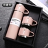 Vaccum Cup Double Wall Stainless Steel Thermal Bottle With Lid 3 Cup For Hot & Cold Drink .500ml Pink