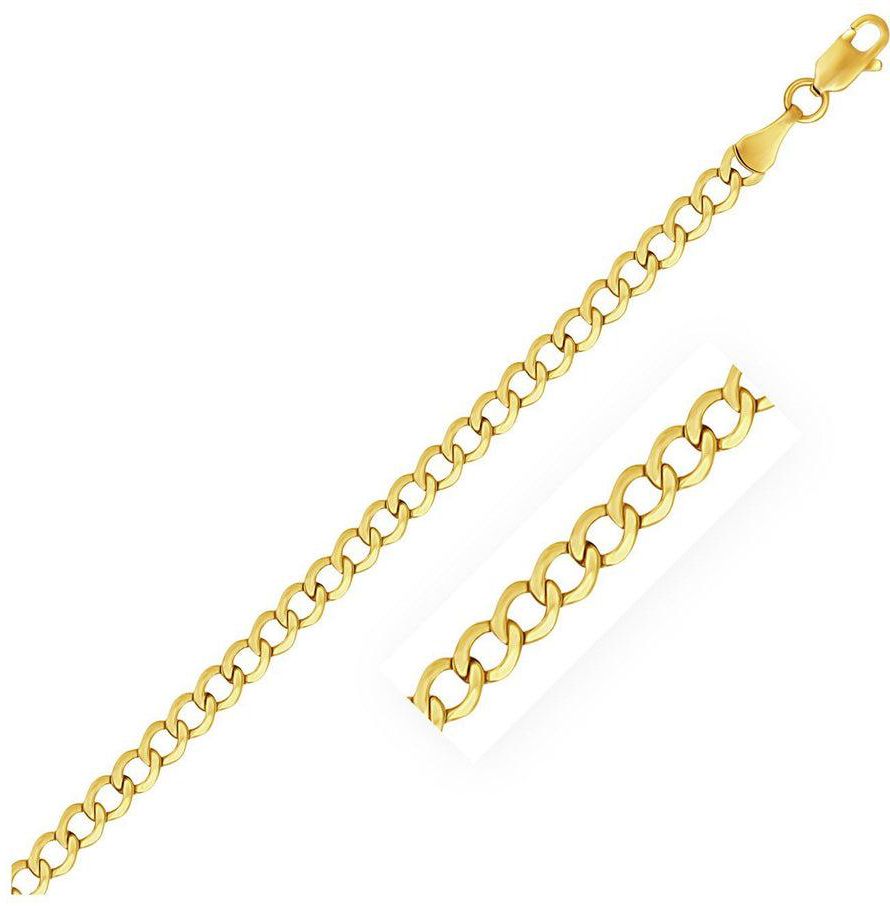 4.4mm 10k Yellow Gold Curb Chain-rx03666-24
