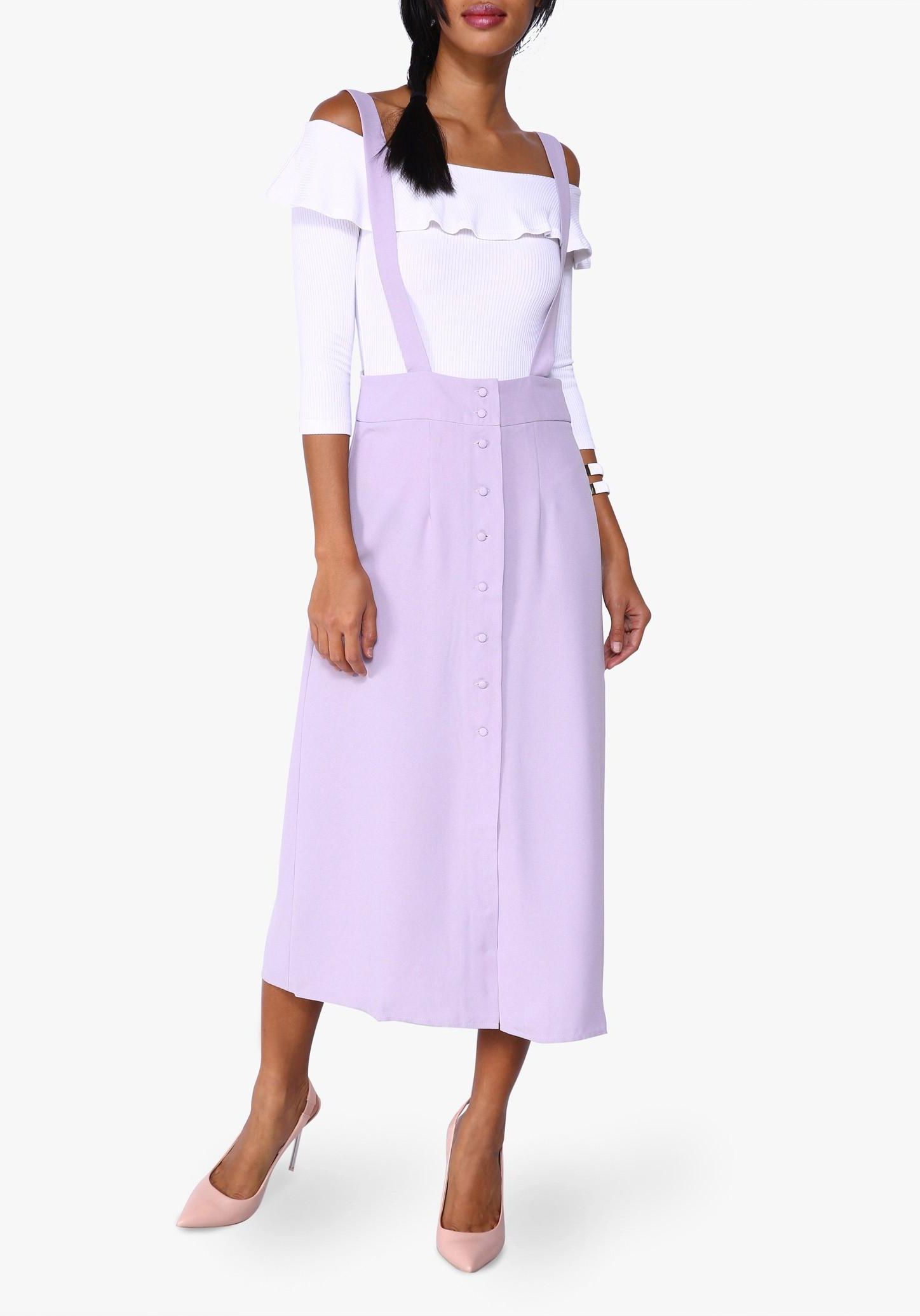 Lavender Contemporary Overall Maxi Dress