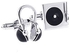 Oko Silver Tone Headset And CD Combination Cufflinks For Men
