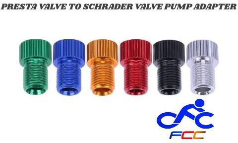 Valve Converter Presta To Schrader Bicycle Bike Valve Adaptor Pump (5 Colors)