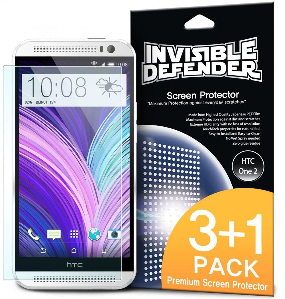 Rearth Pack of 4, Invisible Defender (HD) Clarity Screen Guard for HTC One M8