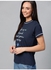 Printed Round Neck T-Shirt Navy Blue