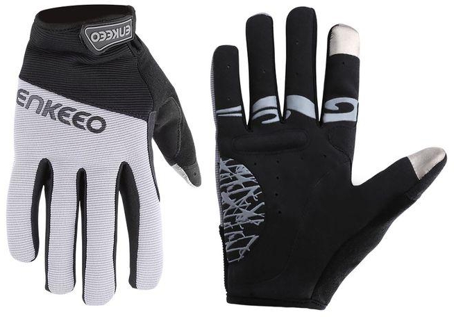 Enkeeo Cycling Gloves Full Finger-XL-Black-BLACK