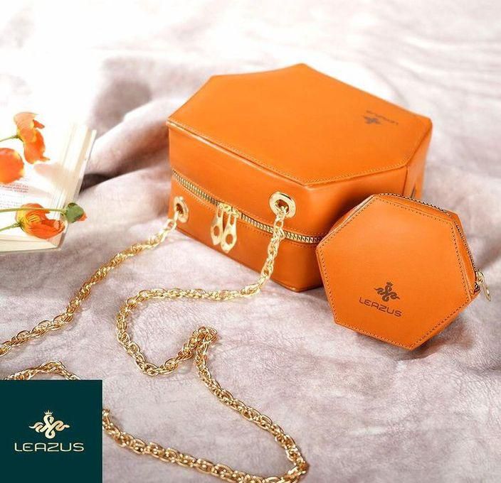 Natural Leather Leazus Bags - Orange