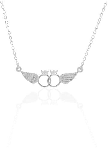 Plattinum Plated Angel Wings With Ring Necklace