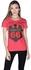 Creo Uae Route 66 Bikers Printed T-Shirt For Women - L, Pink