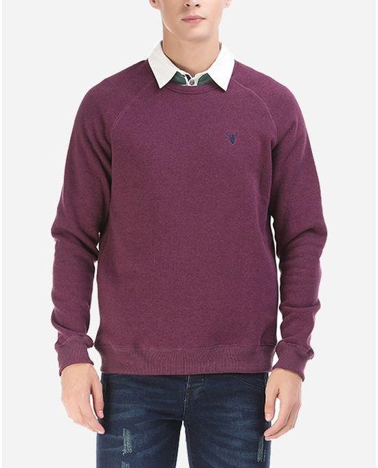 Ravin Raglan Sweatshirt - Embroidered Logo - Purple