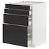 METOD / MAXIMERA Base cab 4 frnts/4 drawers, white/Lerhyttan light grey, 60x60 cm - IKEA