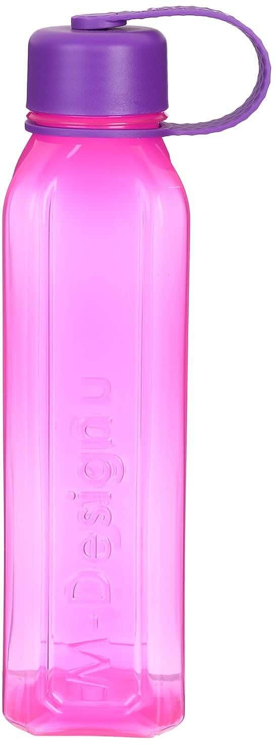 Get M Design Square Plastic Water Bottle, 800 Ml - Fuschia Purple with best offers | Raneen.com