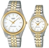 Watch Set His and Her by Casio , Analog , Stainless Steel , Silver/Gold , MTP/LTP-1129G-7A