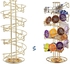 Lushh Rotating Spiral Coffee Capsule Holder,Gold Stainless Steel Coffee Pod Holder Fruit Stand Egg Rack, holds 40 Pcs Nespresso Dolce Gusto Caffitaly Capsules