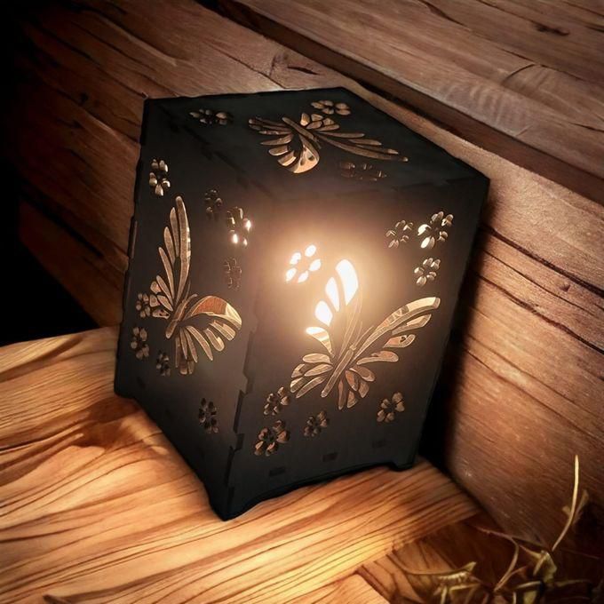 صندوق خشبي مصباح ليلي خفيف شكلين مختلفين