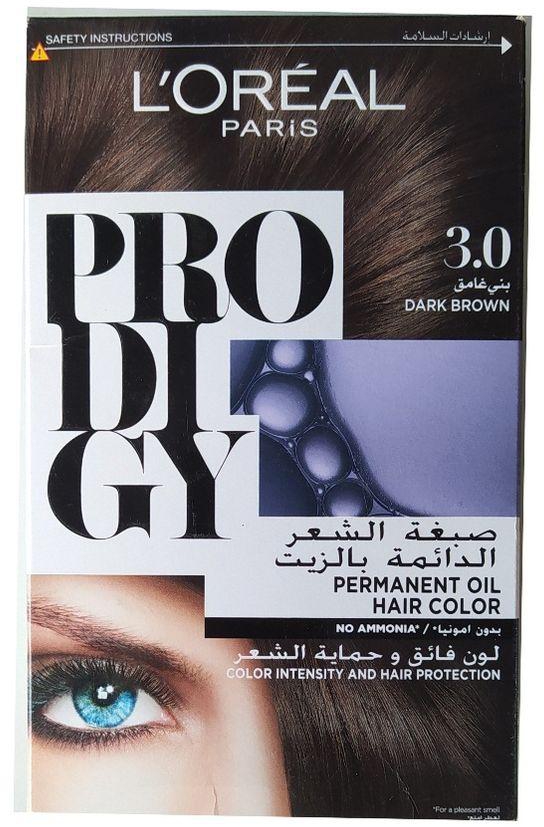 L'Oreal Paris Prodigy Permanent Oil Hair Color- 3.0 Dark Brown