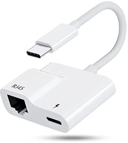 محول USB C إلى ايثرنت ، USB من النوع C إلى RJ45 100 ميجا بايت بايت بالثانية محول شبكة ايثرنت مع منفذ شحن. متوافق iPad Pro/ Air، MacBook Pro/ Air. التوصيل والتشغيل.