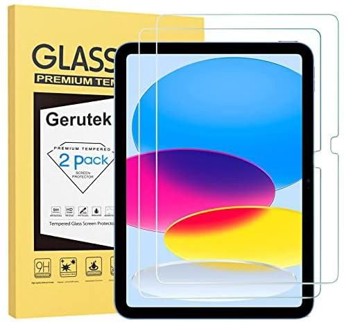 Gerutek [Pack of 2] Screen Protector for iPad 10th Generation 10.9 Inch 2022, 9H Hardness Case Friendly Protective Glass, Anti-Scratch Anti-Bubble Screen Protector for iPad 10 Film
