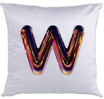 Night Chrome Letter W Printed Cushion Polyester Multicolour 40 x 40cm
