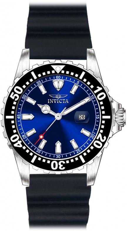 Invicta Men's Pro Diver Blue Dial Black Polyurethane Quartz Watch