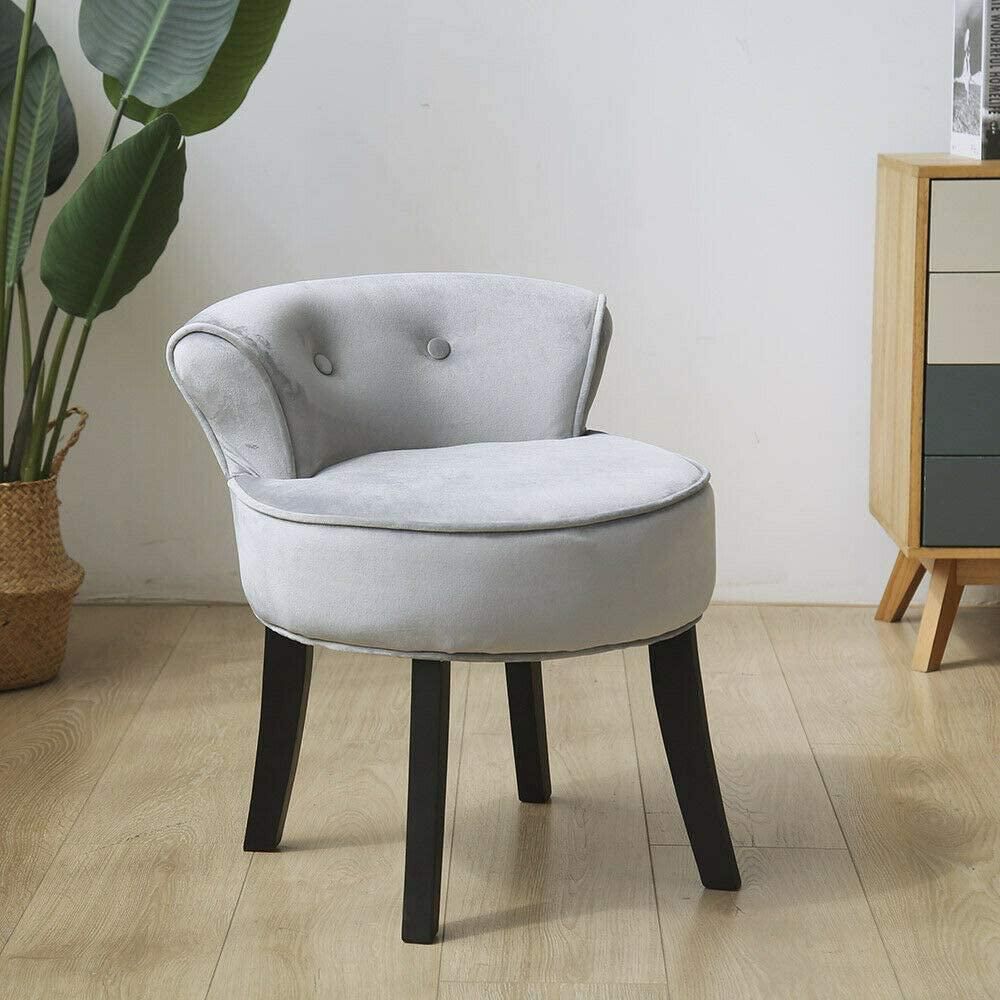 Vanity Chair Wood Legs (Grey)