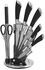 Winsor 8 Piece Grey knife set with Acrylic Stand Laser Cut Rust Free Stainless Steel