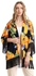 eezeey Colorful Tropical Floral Kimono With Fringes - Navy Blue & Mango