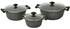 Prestige Essentials Pots and Pans Set | Granite 6 Piece Non-Stick Cast Aluminium Cookware set | Induction Base | Non Stick Forged Aluminium Cooking Set Combo | Green PR80968