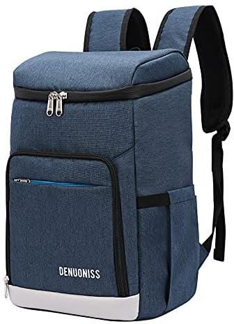 Picnic Backpack Cooler Insulated Waterproof Leakproof Cooler Back Pack Large Capacity 24-28L Cooler Bag for Beach Lunch Picnic Camping Hiking Fishing Travel (Blue)