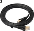Bluelans Black Cat7 10 Gigabit Flat Internet Cord LAN Network Ethernet Cable Bridle Jumper Wire 1.8M (Black)