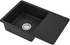 KILSVIKEN Inset sink, 1 bowl with drainboard - black/quartz composite 72x46 cm