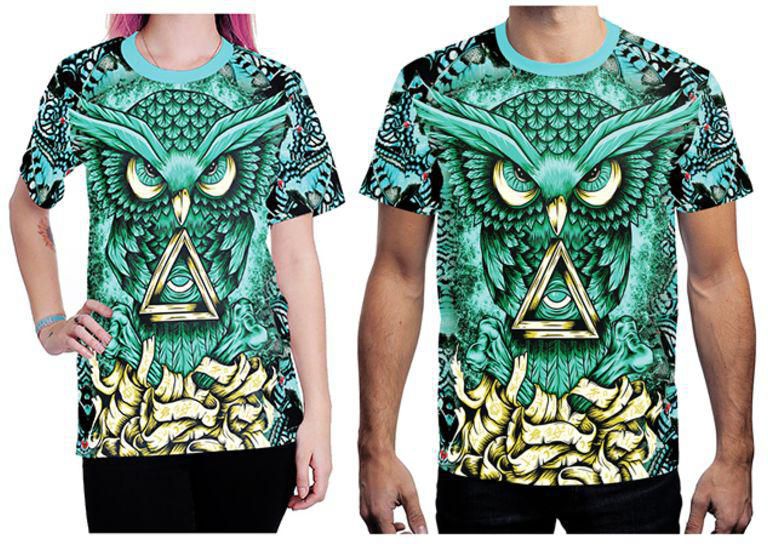 3D Printing Short Sleeve Couple T-Shirt Multicolour