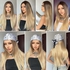 Women's Long Straight Wig Middle Parted Synthetic Hair Without Lace Band, Ombre Blonde