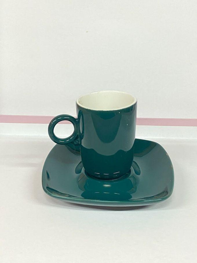 Porcelain Coffee Cups Set With Plates - 12 Pcs