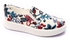 Mr Joe Textured Floral Leather Slip On Casual Shoes - White, Blue & Red
