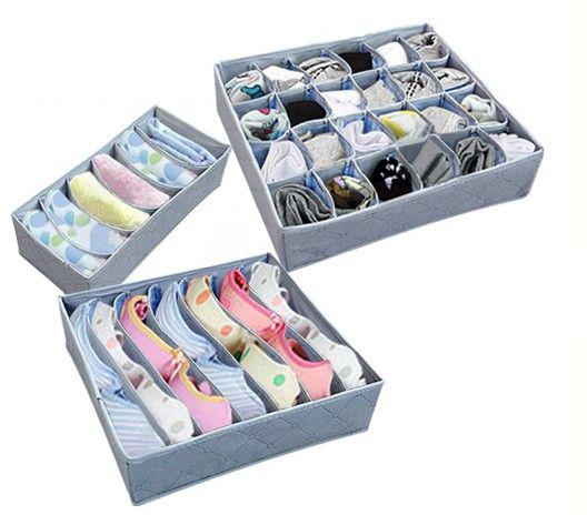 3pcs Organizer Underwear Bras Socks Tie Storage Holder Foldable Box