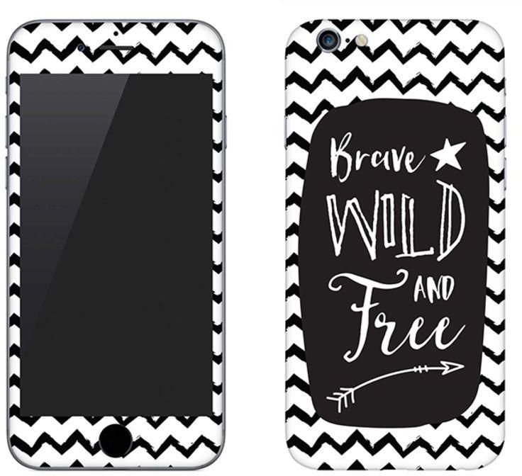 Vinyl Skin Decal For Apple iPhone 6 Plus Brave, Wild And Free