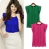 Buy New Short Sleeve Chiffon Round Neck Ruffle Solid Loose Shirt Tops Blouse Womens Online in Saudi Arabia. 740790213