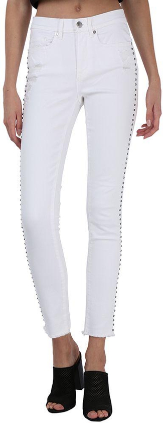 Juicy Couture Studded Mid Rise Skinny Jeans for Women - White