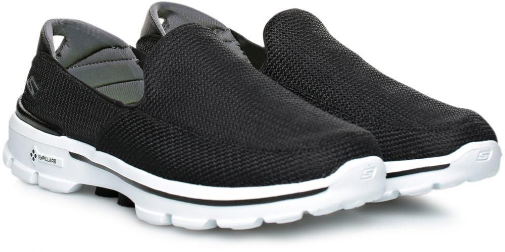 Skechers 53980-Bkw Go Walk 3 Walking Shoes for Men - Black, White