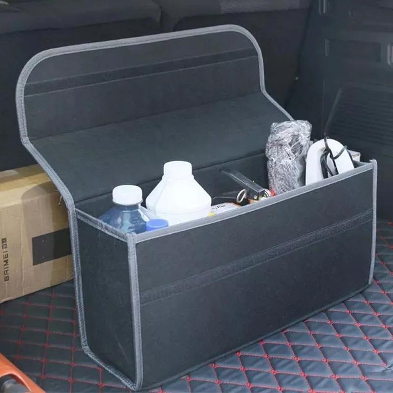 New Car Trunk Organizer Car Soft Felt Storage Box Cargo Container Box Trunk Bag
