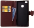 Leaf Shape Magnetic Flap Leather Wallet Case for Huawei P9 Lite - Black