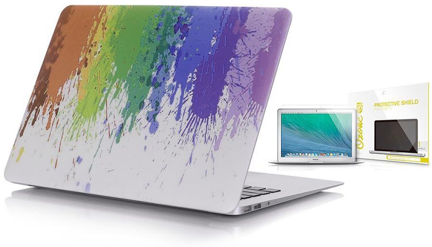 Hard plastic case & Ozone Screen Guard for Macbook 13 Pro Retina - Color Splash